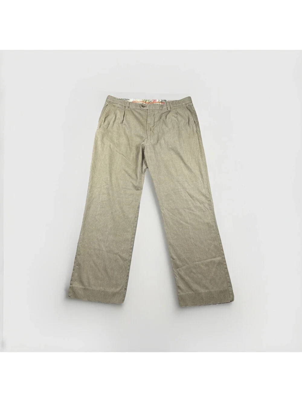 Tommy Bahama St Thomas Double Pleated Khaki Silk Dress Pants 38x30 Men's